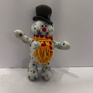 Fuzzy Friends Snowman Plush Toy Snowflake Pattern Top Hat Scarf